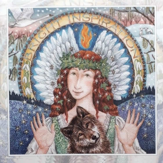 Bright Inspiration Imbolc Goddess Greetings Card by Wendy Andrew