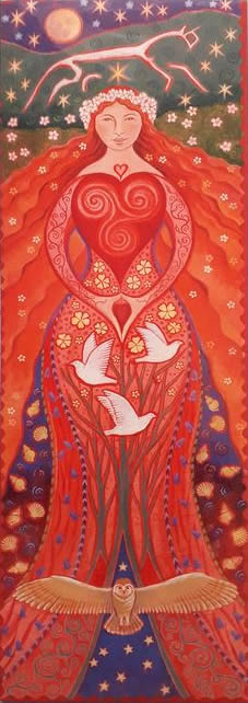 Love Goddess Greetings Card by Wendy Andrew