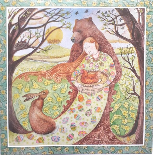 Spring Equinox Greetings Card by Wendy Andrew