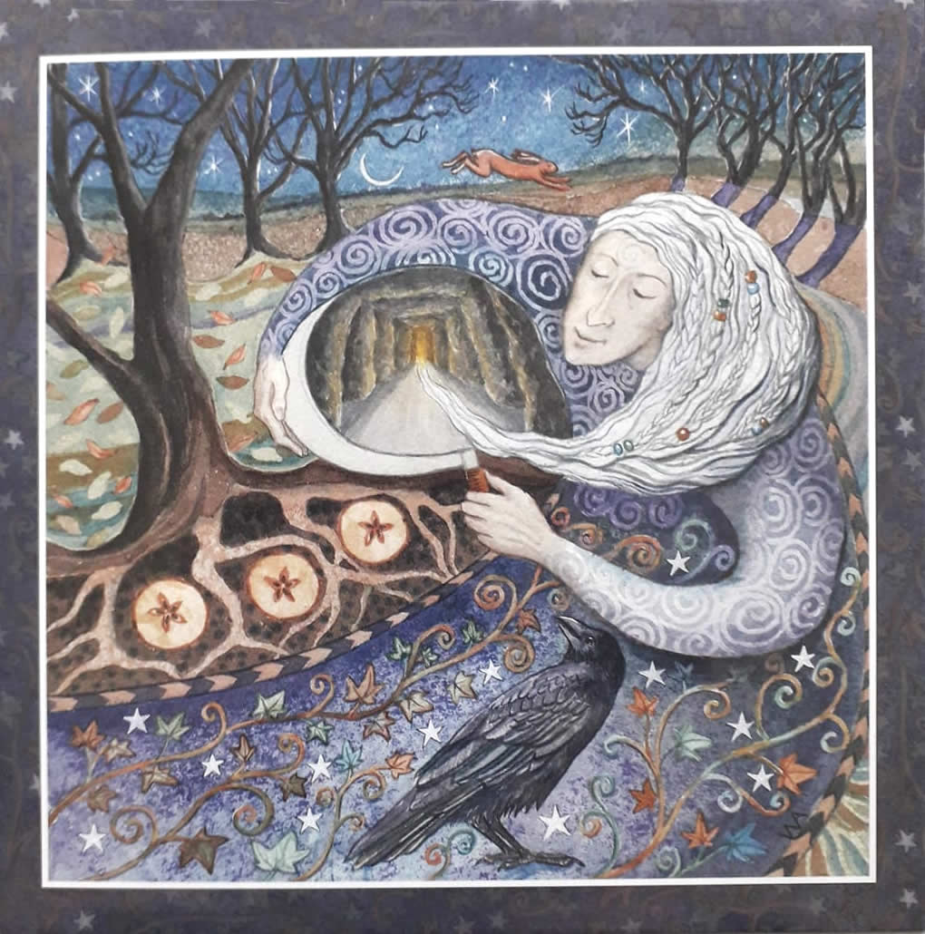 Samhain Greetings Card by Wendy Andrew