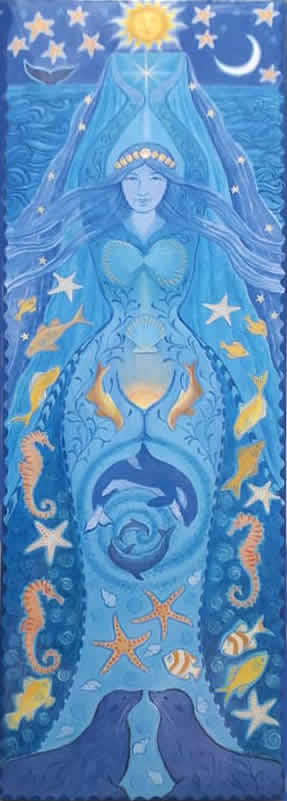 Water Goddess Greetings Card by Wendy Andrew