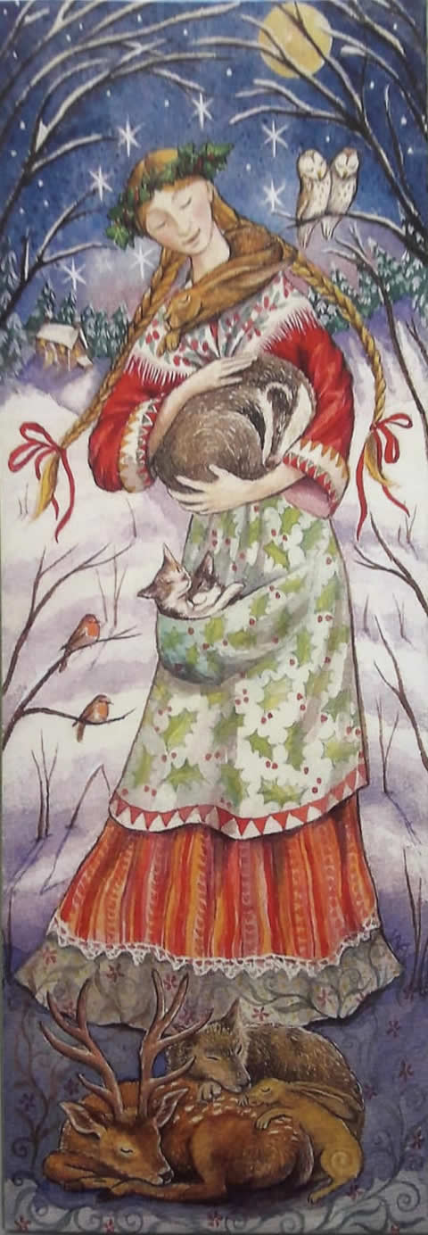 Woodland Guardian Maiden Greetings Card by Wendy Andrew