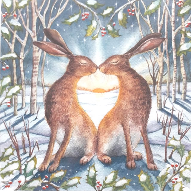 Loving The Yule Dawn Greetings Card by Wendy Andrew