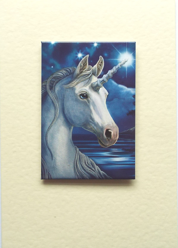 Starlight Unicorn Greetings Card by Lisa Parker with Detachable Magnet
