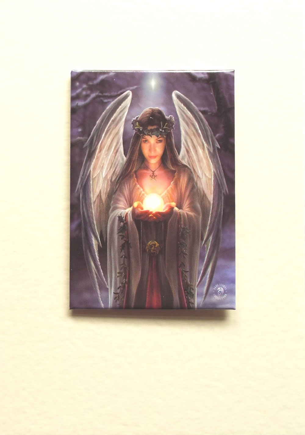 Yule Angel Greetings Card by Anne Stokes with Detachable Magnet