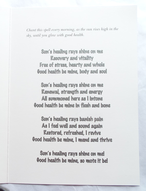 Text Inside Good Health Spell Greetings Card by Annette Fry