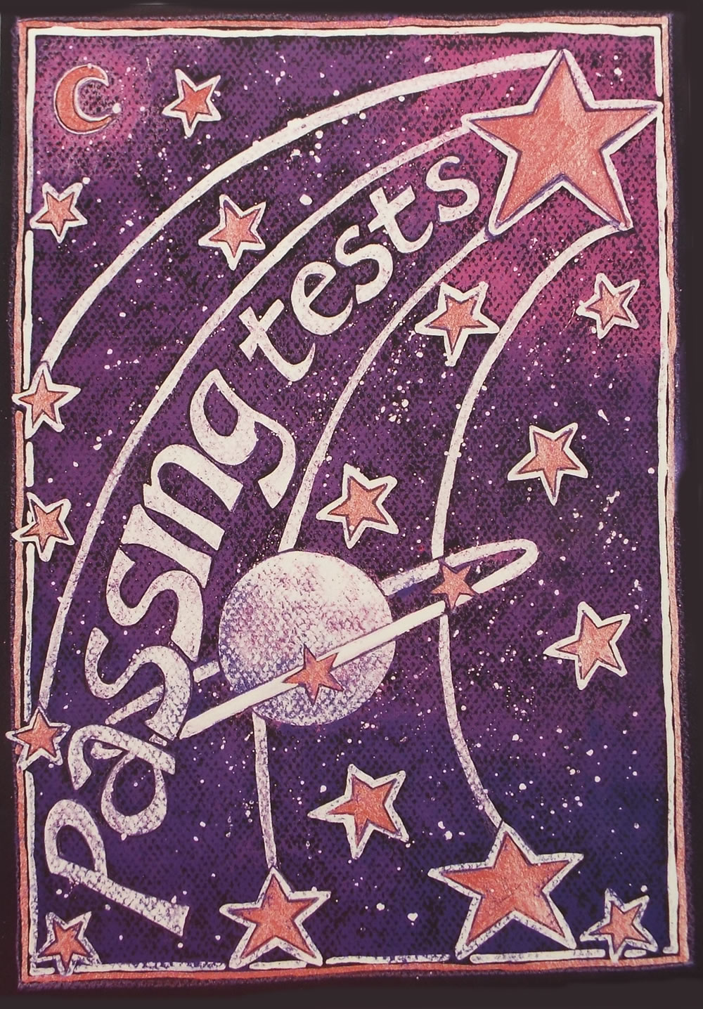 Passing Tests Spell Greetings Card by Annette Fry