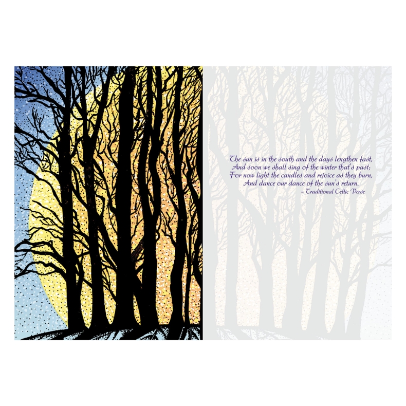 Envelope for Winter Solstice Tree Free Greetings Card