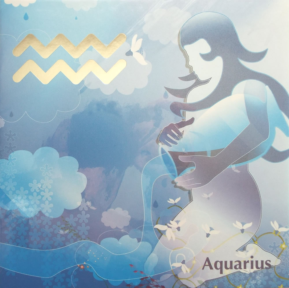 Aquarius Sun Sign Greetings Card