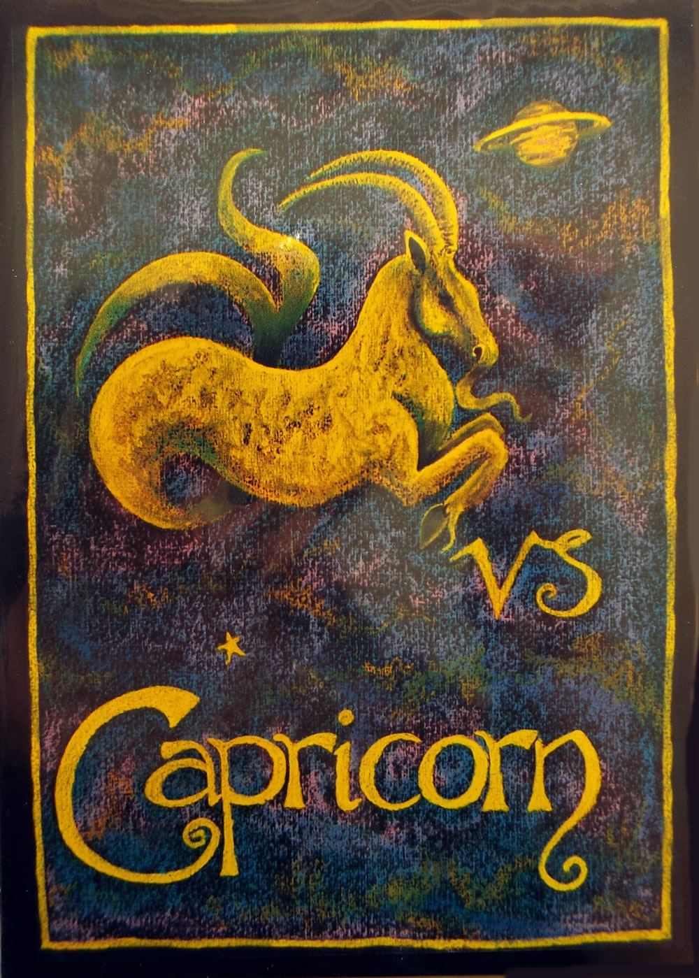 Capricorn Greetings Card by Annette Fry
