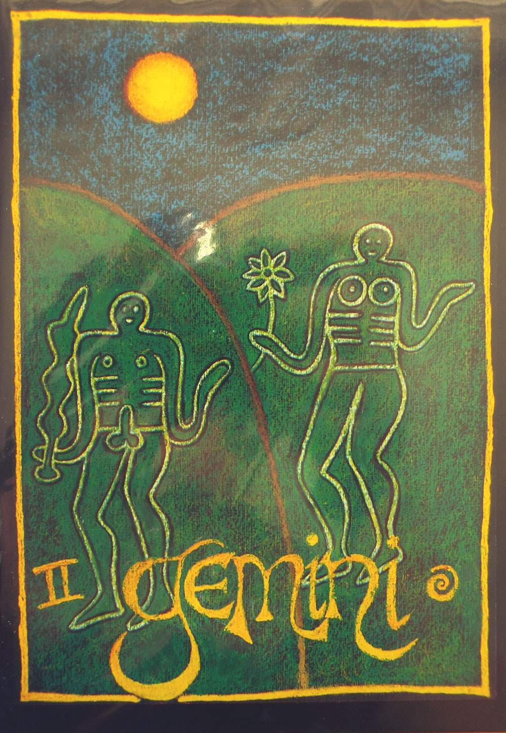 Gemini Greetings Card by Annette Fry