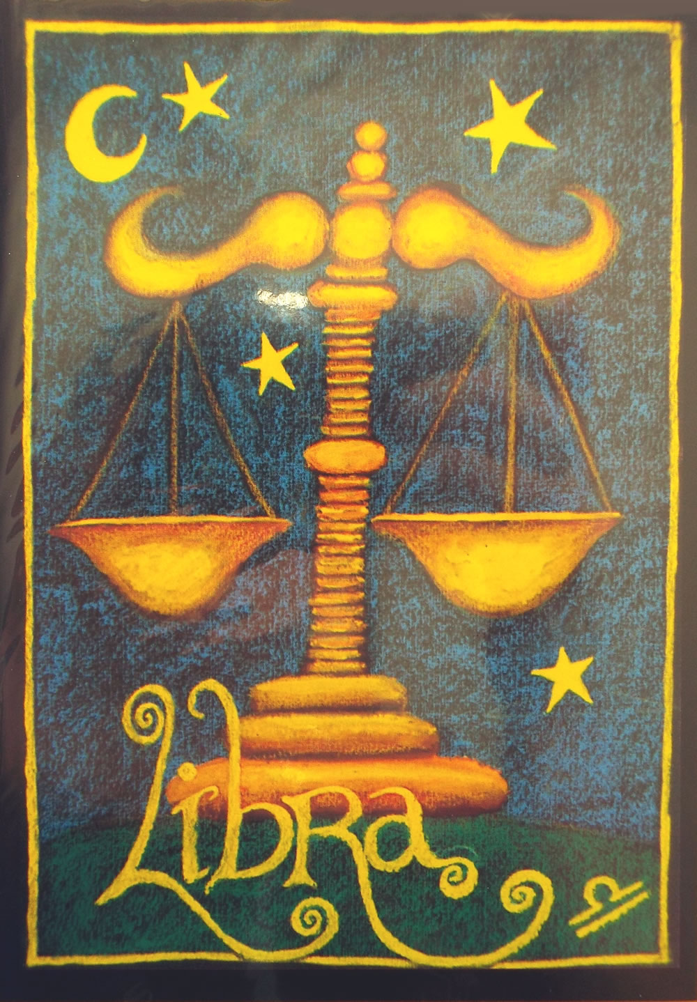 Libra Greetings Card by Annette Fry