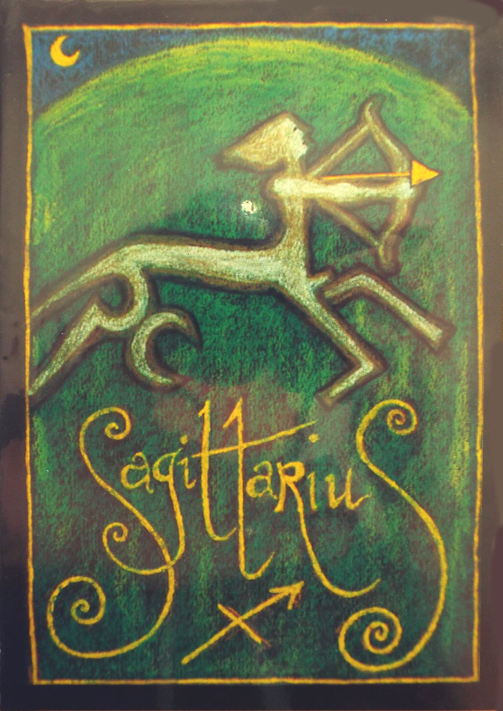 Sagittarius Greetings Card by Annette Fry