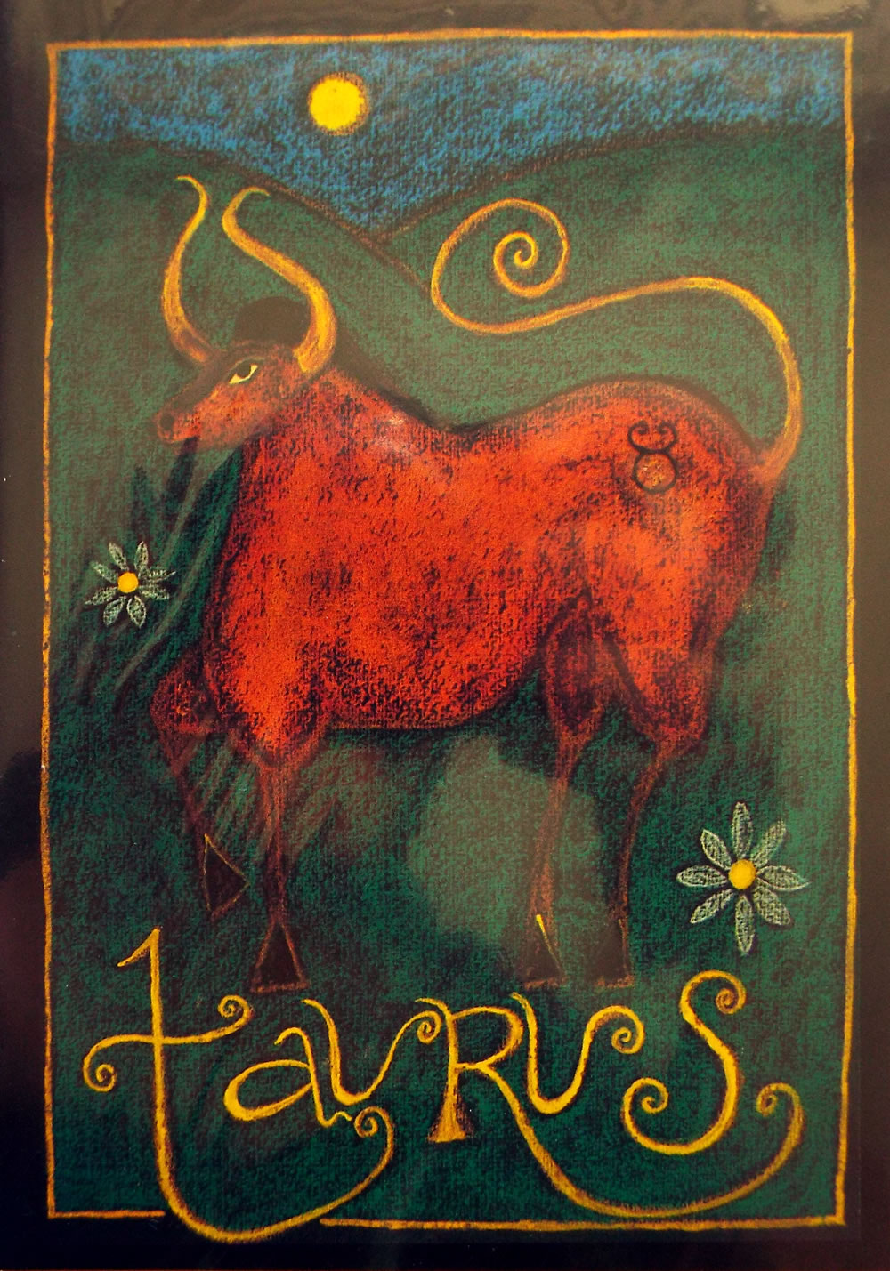 Taurus Greetings Card by Annette Fry