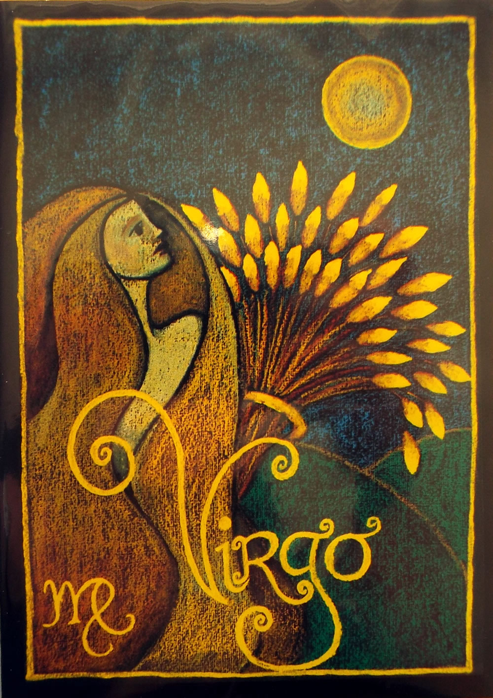 Virgo Greetings Card by Annette Fry