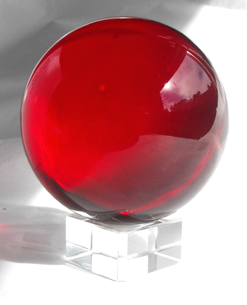 80mm Diameter Red Crystal Ball