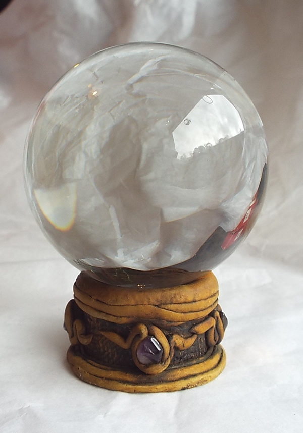Handmade Clay Crystal Ball Stand with 60mm Ball