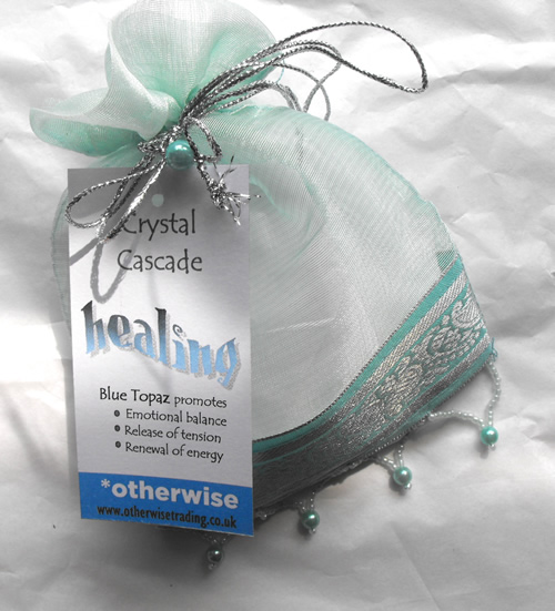 Healing Crystal Cascade Turquoise Organza Bag