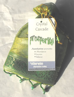 Prosperity Crystal Cascade Green Organza Bag