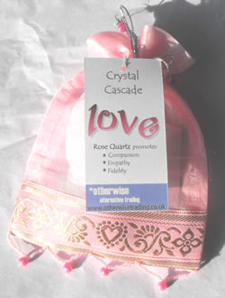 Love Crystal Cascade Red Organza Bag
