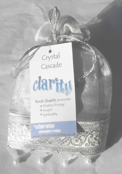 Clarity Crystal Cascade Silver Organza Bag