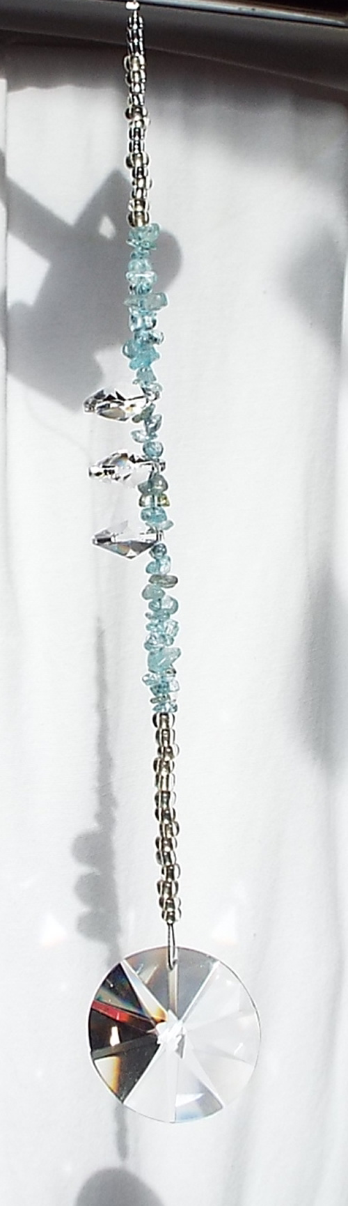 Healing Crystal Cascade with Blue Topaz Gemstones
