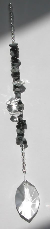 Protection Crystal Cascade with Obsidian Gemstones