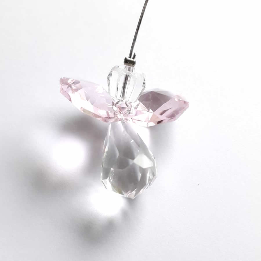 Hanging Crystal Angel Pink