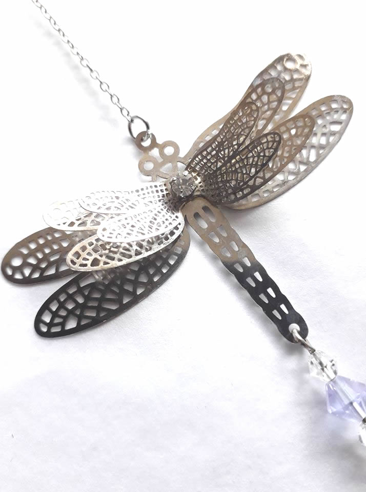 Dragonfly Hanging Window Crystal Dragonfly Detail