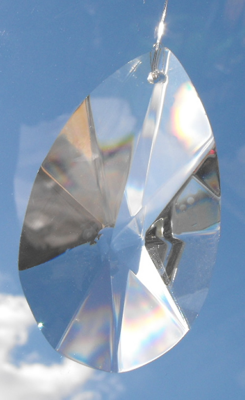Centre Cut Teardrop Hanging Window Crystal