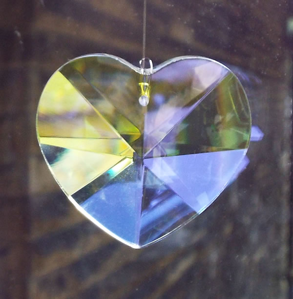 AB Heart Hanging Window Crystal