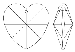 AB Heart Hanging Window Crystal Line Drawing