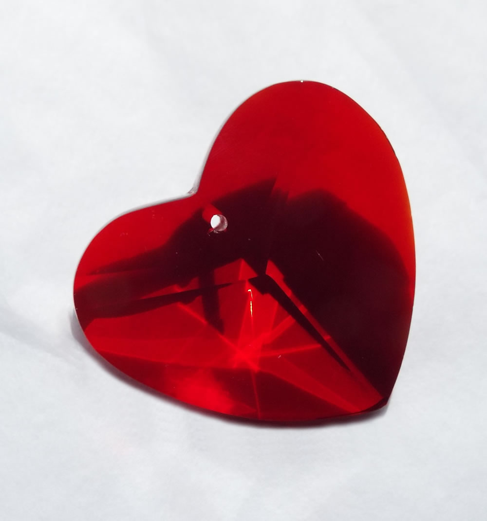 Red Heart Hanging Window Crystal