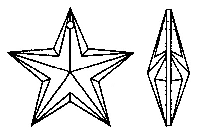 Star Hanging Window Crystal Line Drawing