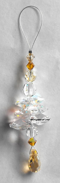 Gold Droplet Swarovski Crystal Cascade