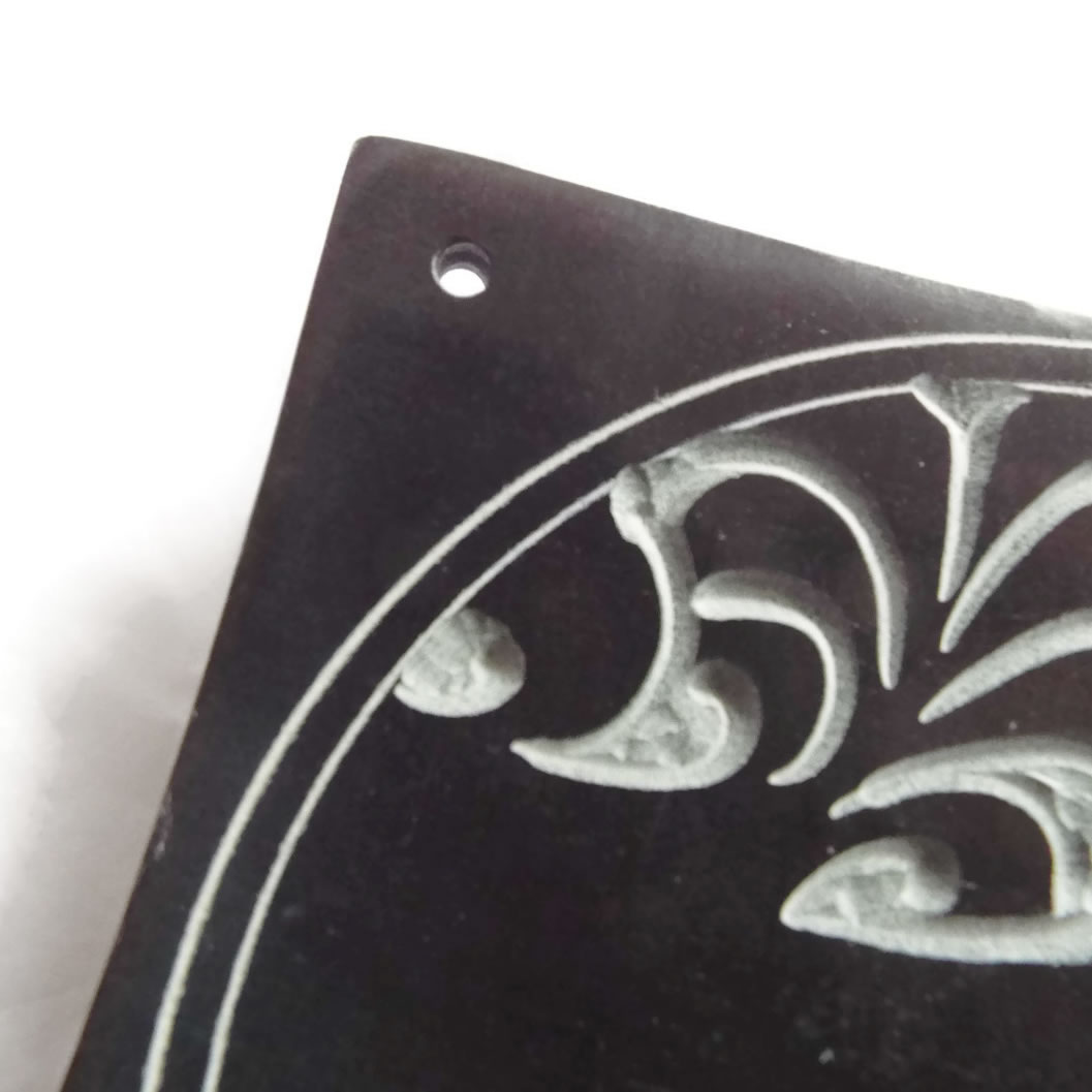 Black Soapstone Tree Incense Holder Detail