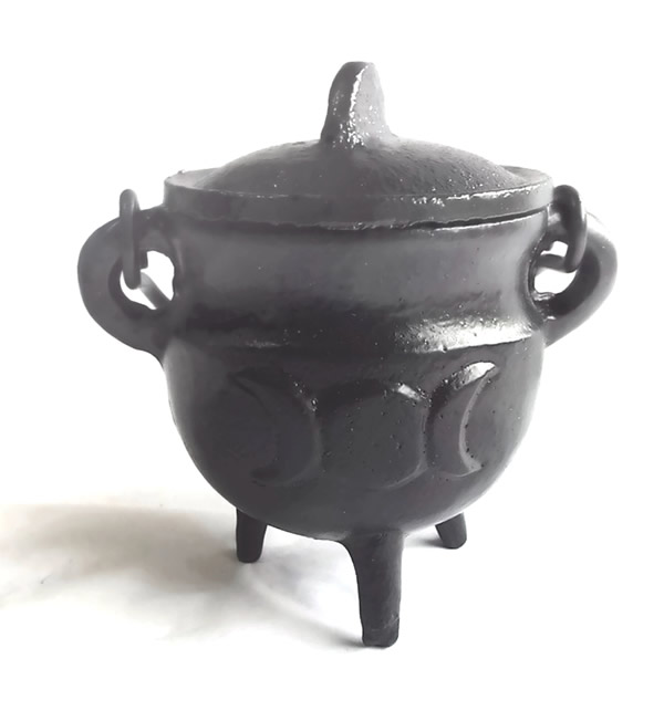 Small Black Triple Moon Cauldron