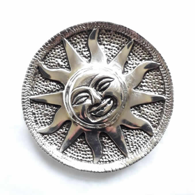 Silver Metal Sun Face Incense Holder
