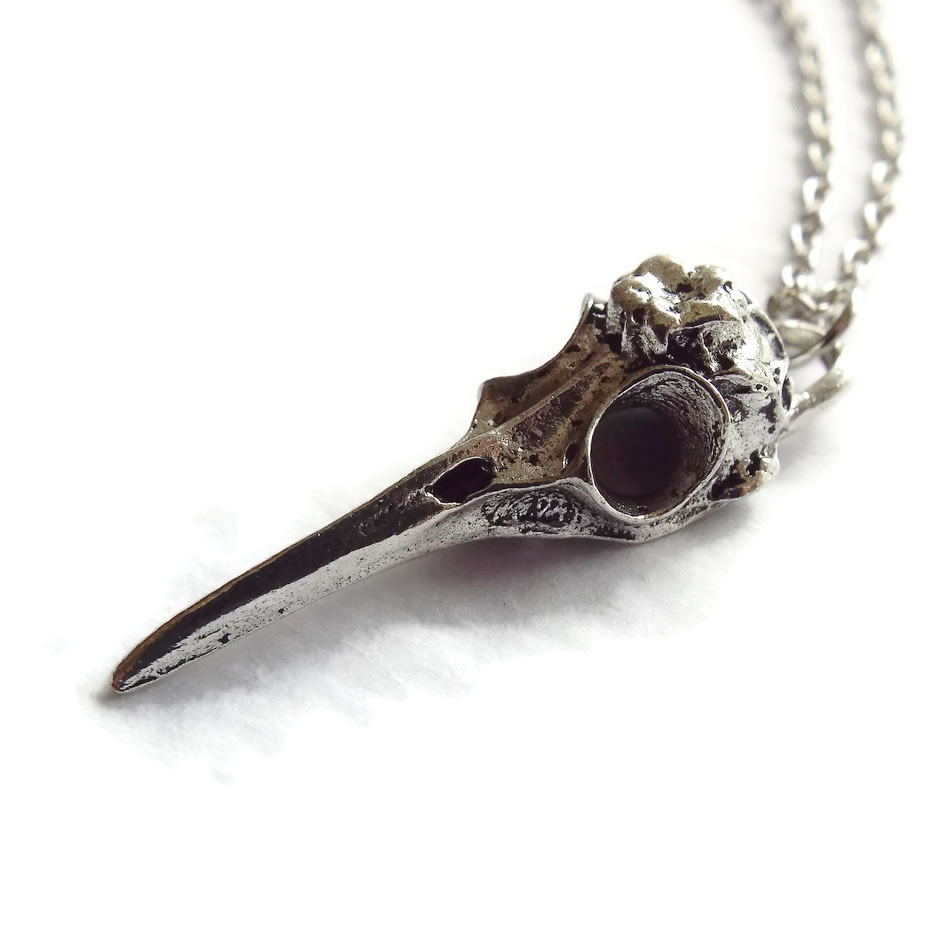 Crow Skull Pendant Necklace
