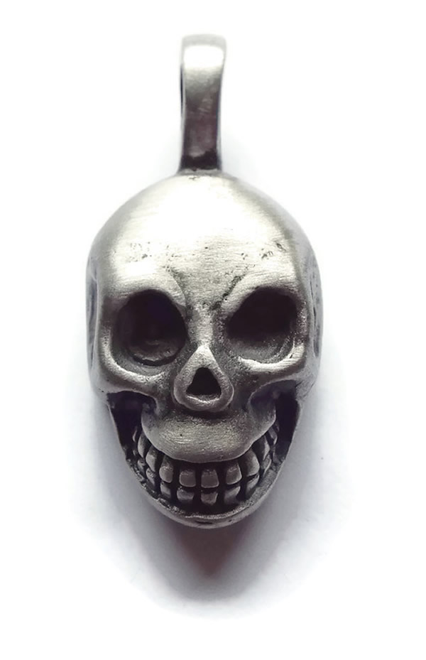 Happy Skull Pewter Pendant