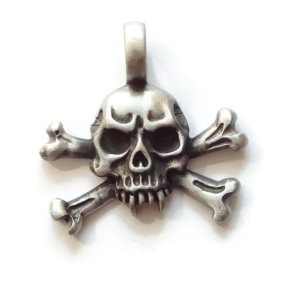 Skull and Crossbones Pewter Pendant