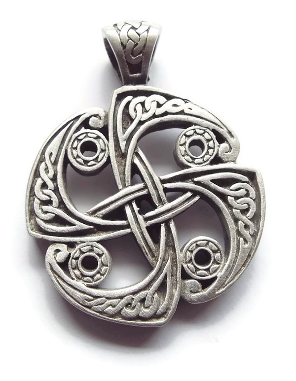 Celtic Cross Swirled Pewter Pendant