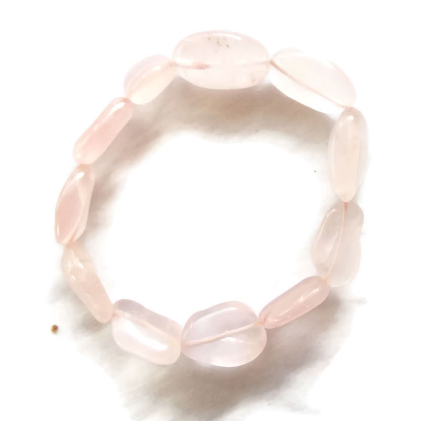 Rose Quartz Nugget Gemstone Bracelet