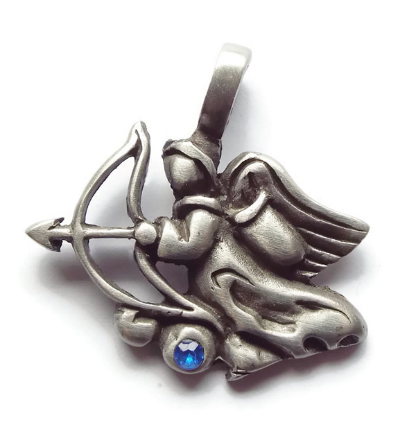 Angel Cupid Pewter Pendant Necklace