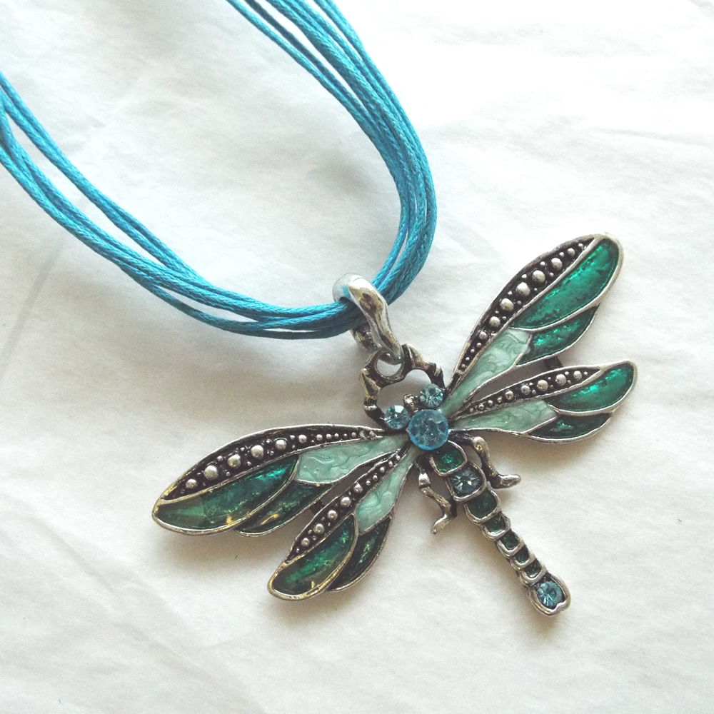 Blue Dragonfly Necklace