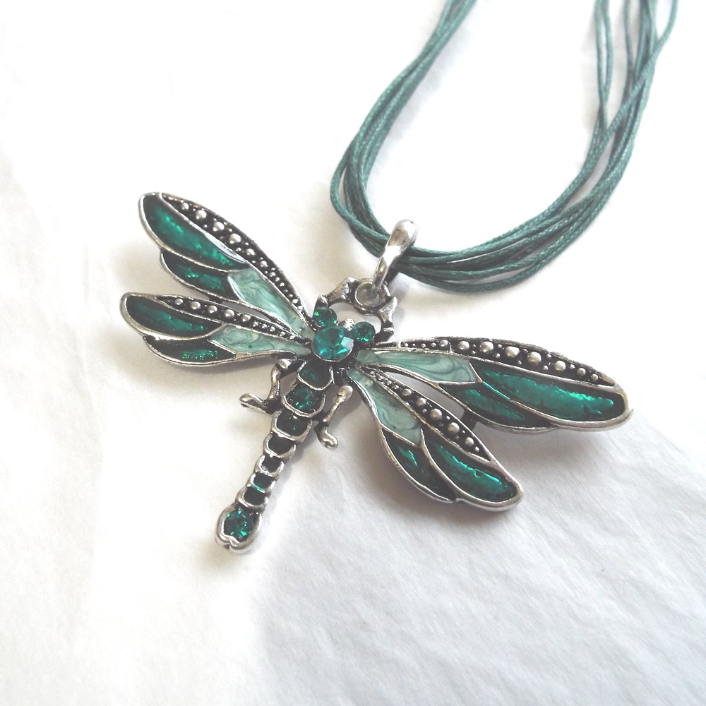 Antique Gold Dragonfly Necklace