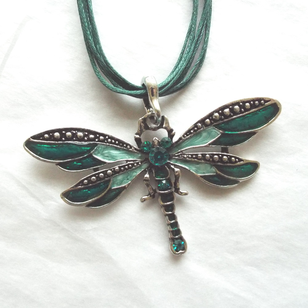 Green Dragonfly Necklace