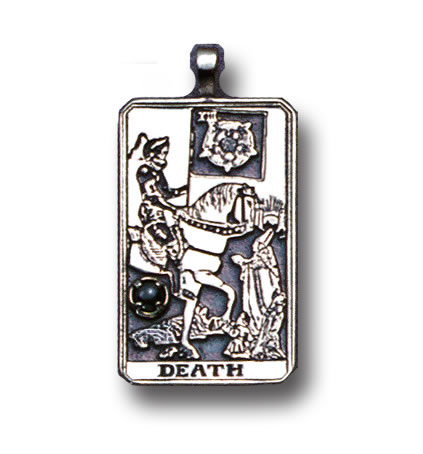 Death Sterling Silver Tarot Card Pendant - Large
