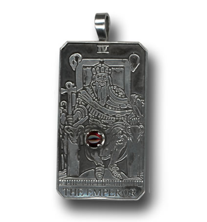 The Emperor Sterling Silver Tarot Card Pendant - Large