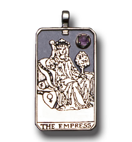 The Empress Sterling Silver Tarot Card Pendant - Large